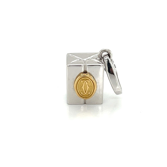 Cartier Gift Box Double C 18k Two Tone Gold Charm Pendant