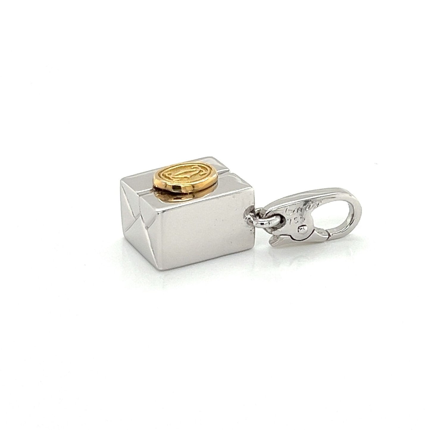 Cartier Gift Box Double C 18k Two Tone Gold Charm Pendant