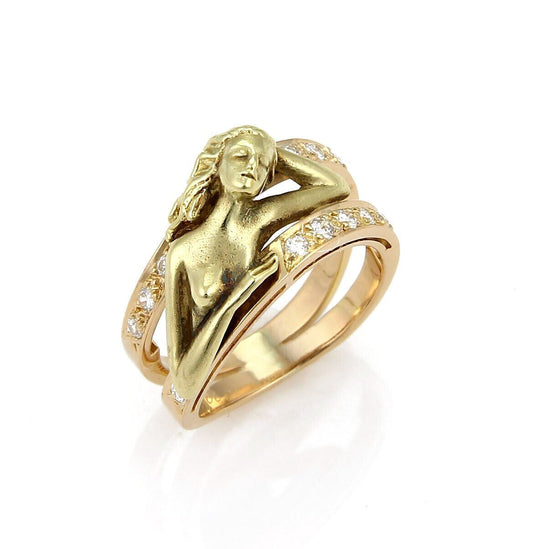 Carrera y Carrera Diamond 18k Multi Tone Gold Woman Ring - Size 5.5