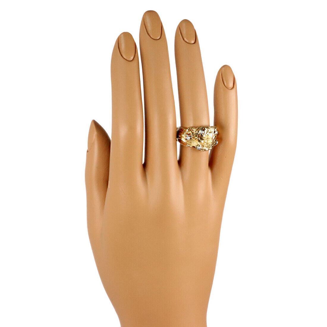 Carrera y Carrera Venus Diamond 18k Yellow Gold Wide Band Ring - Size 6