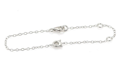 Cartier Diamond Tulip Floral Charm 18k White Gold Chain Bracelet w/Paper