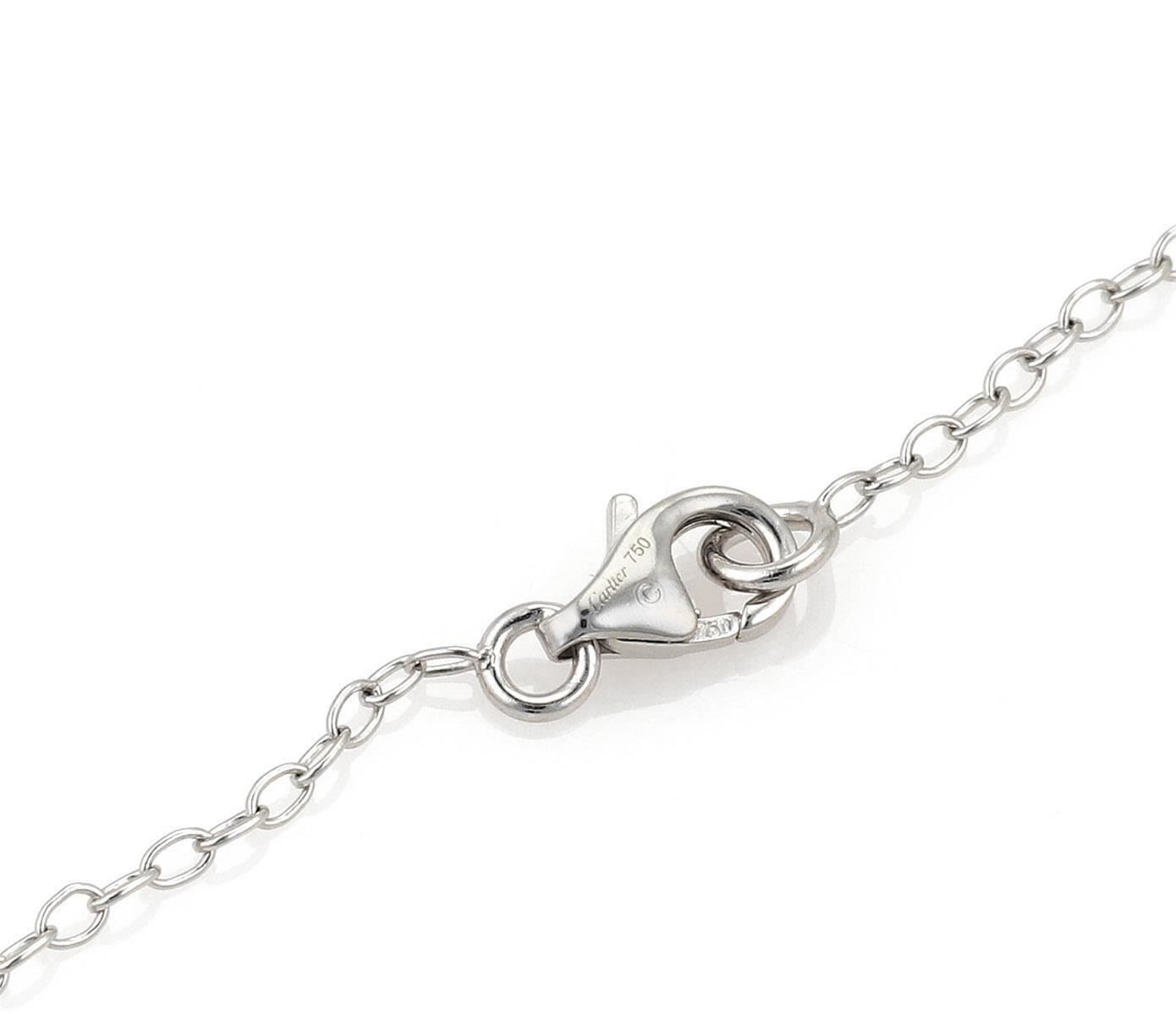 Cartier Diamond Tulip Floral Charm 18k White Gold Chain Bracelet w/Paper