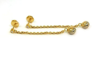 Cartier Diamond Tri-color 18k Gold Love Knot Drop Dangle Earrings w/Cert