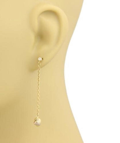 Cartier Diamond Tri-color 18k Gold Love Knot Drop Dangle Earrings w/Cert