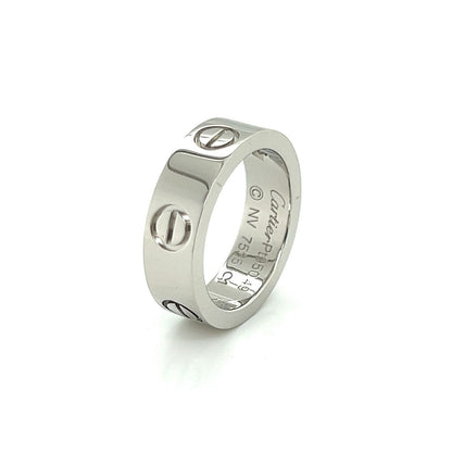 Cartier Platinum Love 1 Diamond Band Ring w/Cert - Size 4.5