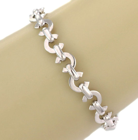 Chanel 18k White Gold C Link Bracelet