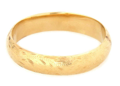 Circle Floral 14k Yellow Gold Bangle Bracelet