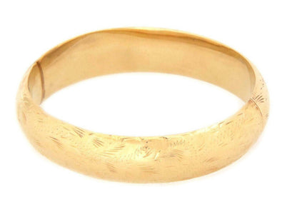 Circle Floral 14k Yellow Gold Bangle Bracelet