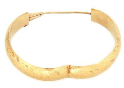 Circle Floral 14k Yellow Gold Bangle Bracelet