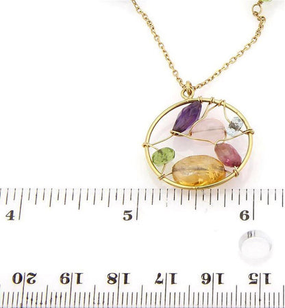 Tous Garaboto Multi Gemstone & Pearls 18k Yellow Gold Long 26" Necklace