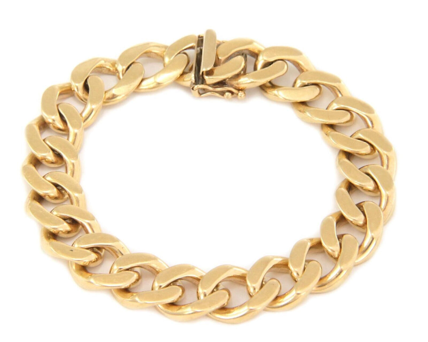 Cuban Link 14k Yellow Gold Chain Bracelet 8.5" Long