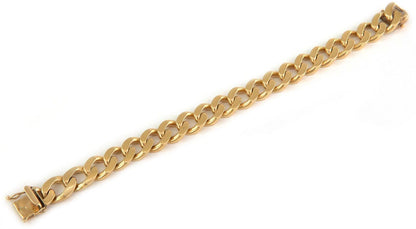 Cuban Link 14k Yellow Gold Chain Bracelet 8.5" Long