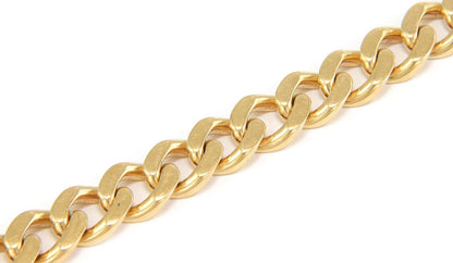 Cuban Link 14k Yellow Gold Chain Bracelet 8.5" Long