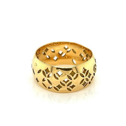 Louis Vuitton Monogram Gallea 18k Yellow Gold Floral Dome Ring - Size 7.5