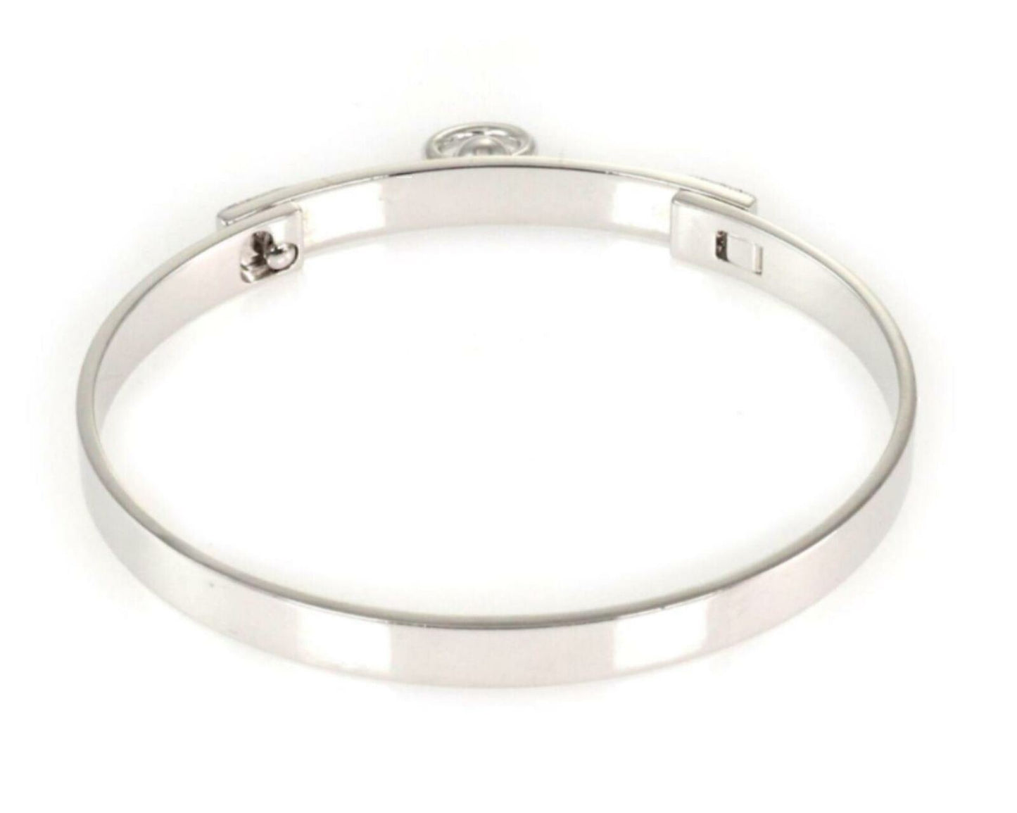 Hermes France Collier de Chien Diamond 18k White Gold Bangle Bracelet