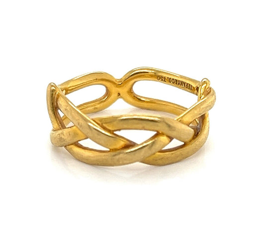 Tiffany & Co. 18k Yellow Gold Braided Band Ring - Size 5