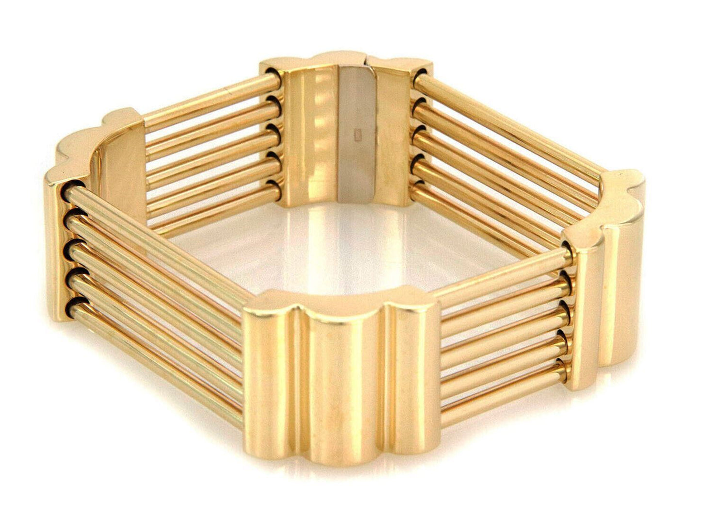 Gatelink 14k Yellow Gold wide Bangle Bracelet