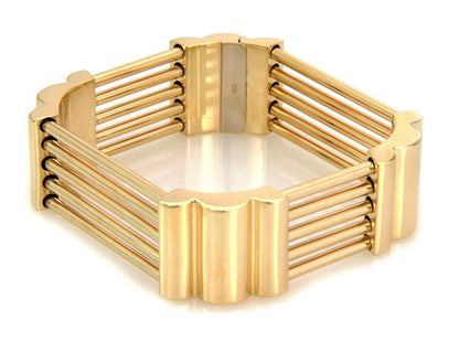 Gatelink 14k Yellow Gold wide Bangle Bracelet