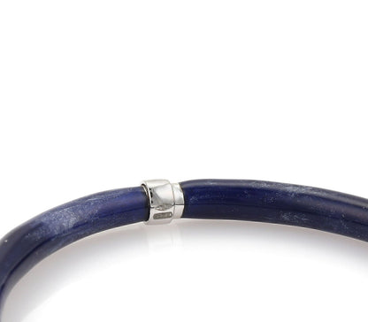 Nouvelle Bague Diamond Blue Enamel 18k White Gold & Sterling Bangle Bracelet