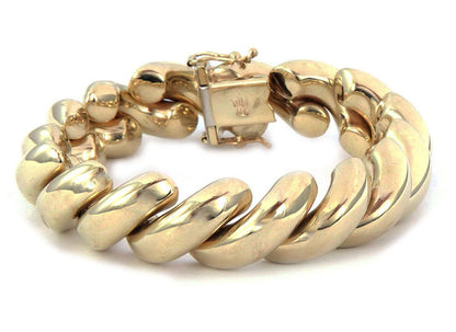 St. Marco Macaroni 14k Yellow Gold 13mm Wide Bracelet