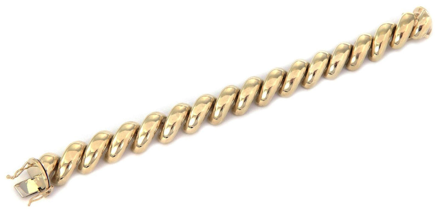 St. Marco Macaroni 14k Yellow Gold 13mm Wide Bracelet