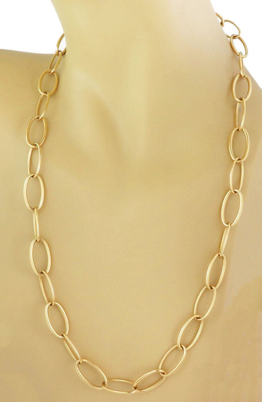 Hamilton 18k Yellow Gold Large Oval Link Chain Necklace - 24.5"