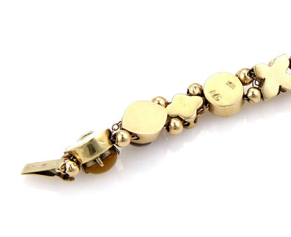 Multicolor Gems 14k Yellow Gold Slide Charm Bracelet