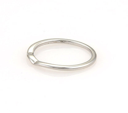 Hearts on Fire Flat Curved 18k White Gold Band Ring - Size 6.5