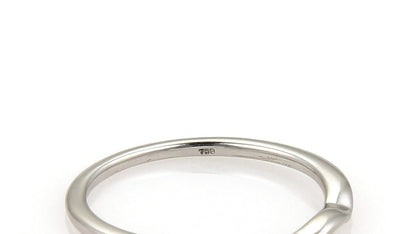 Hearts on Fire Flat Curved 18k White Gold Band Ring - Size 6.5