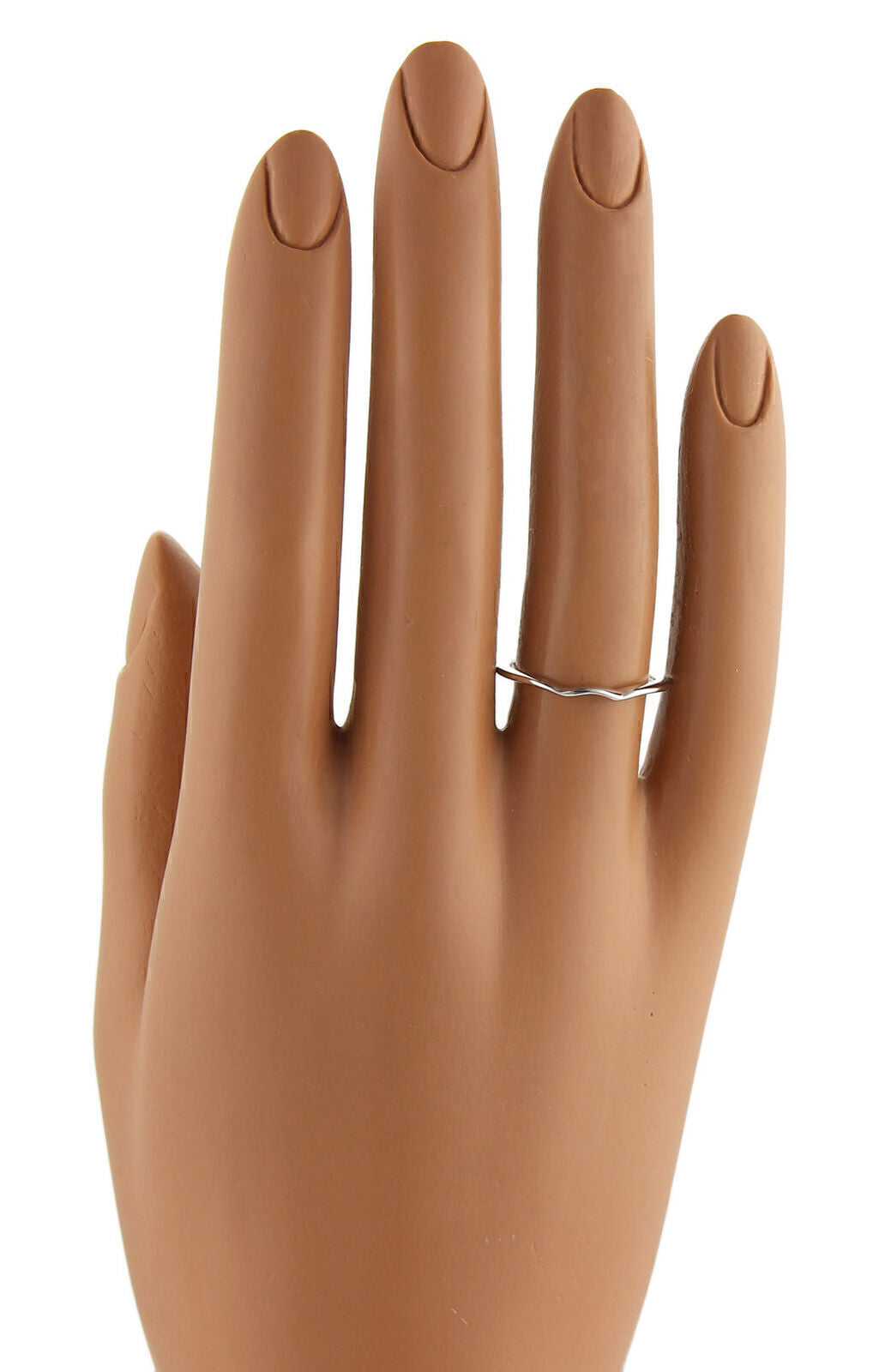 Hearts on Fire Flat Curved 18k White Gold Band Ring - Size 6.5