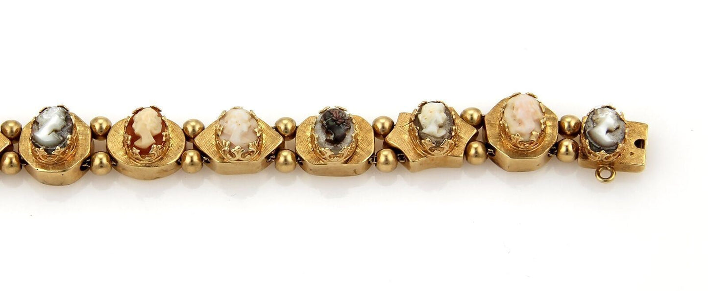 Multi Gems 14k Yellow Gold Slide Bracelet