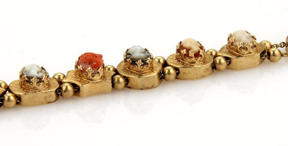 Multi Gems 14k Yellow Gold Slide Bracelet