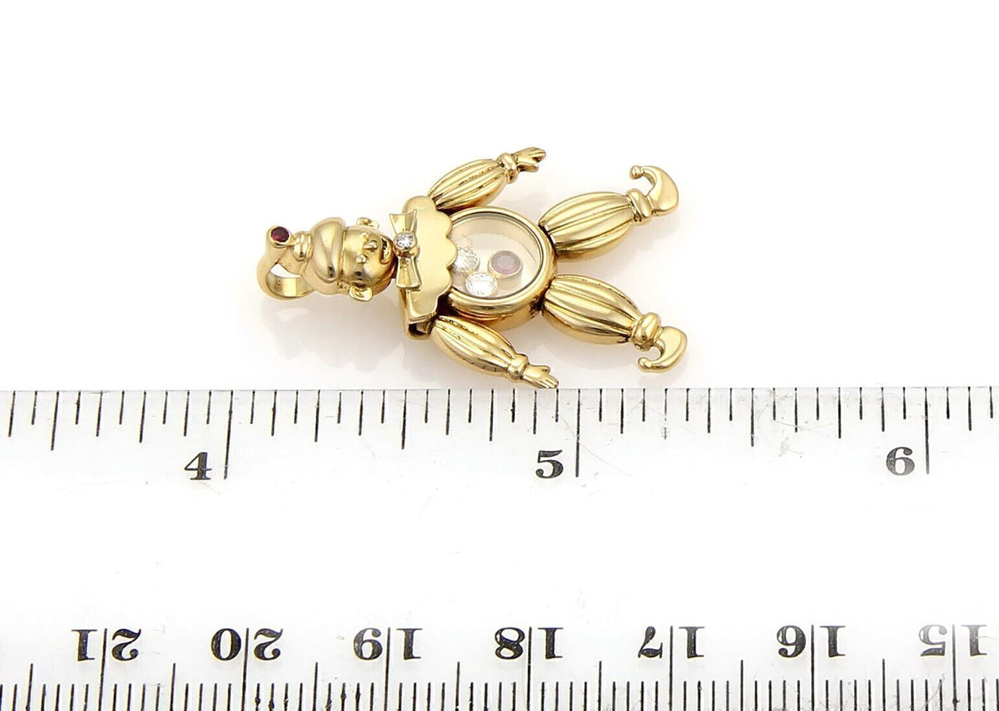 Chopard Animated Diamonds & Rubies 18k Yellow Gold Clown Charm Pendant