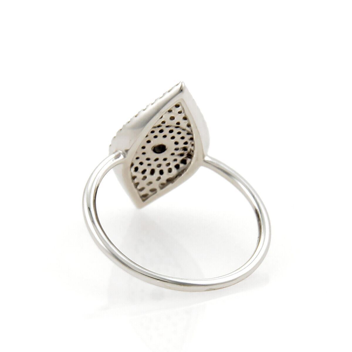 Diamonds & Sapphire Good Luck Eye 14k White Gold  Band Ring - Size 6.5