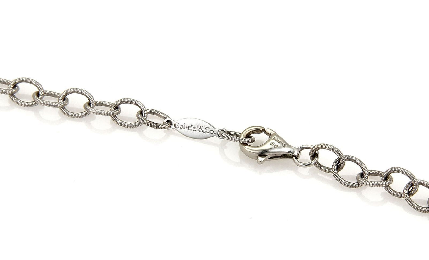 Gabriel & Co. Infinity Multicolor Gems 14k White Gold Fancy Bead Necklace 36"