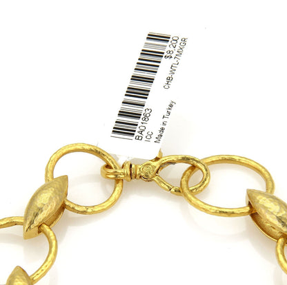 Gurhan Wheatla 24k Gold Assorted Circle & Wheat Link Bracelet