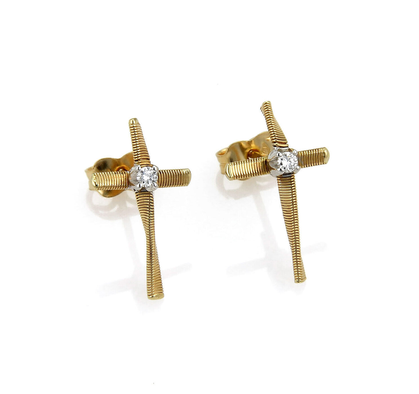 Marco Bicego Marrakech Diamond 18k Gold Cross Earrings
