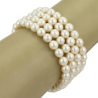 Multi-Strand 7mm Pearl 14k Yellow Gold Bracelet