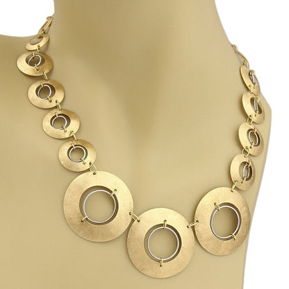 Citra 18k Two Tone Gold Graduated Circle Links Necklace