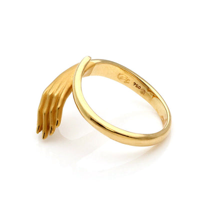 Carrera y Carrera Pearl 18k Yellow Gold Hand Ring w/Card - Size 6