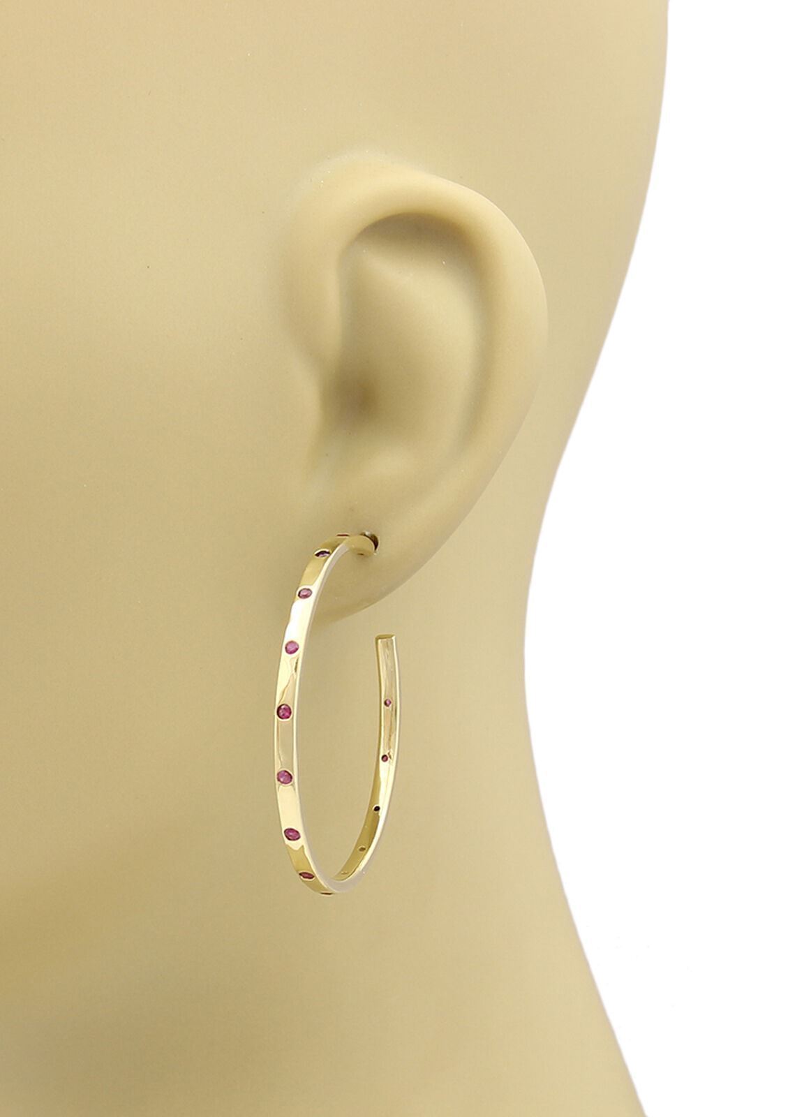 Ippolita Glamazon Stardust Deep Pink Sapphire 18k Yellow Gold Hoop Earrings
