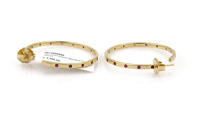 Ippolita Glamazon Stardust Deep Pink Sapphire 18k Yellow Gold Hoop Earrings