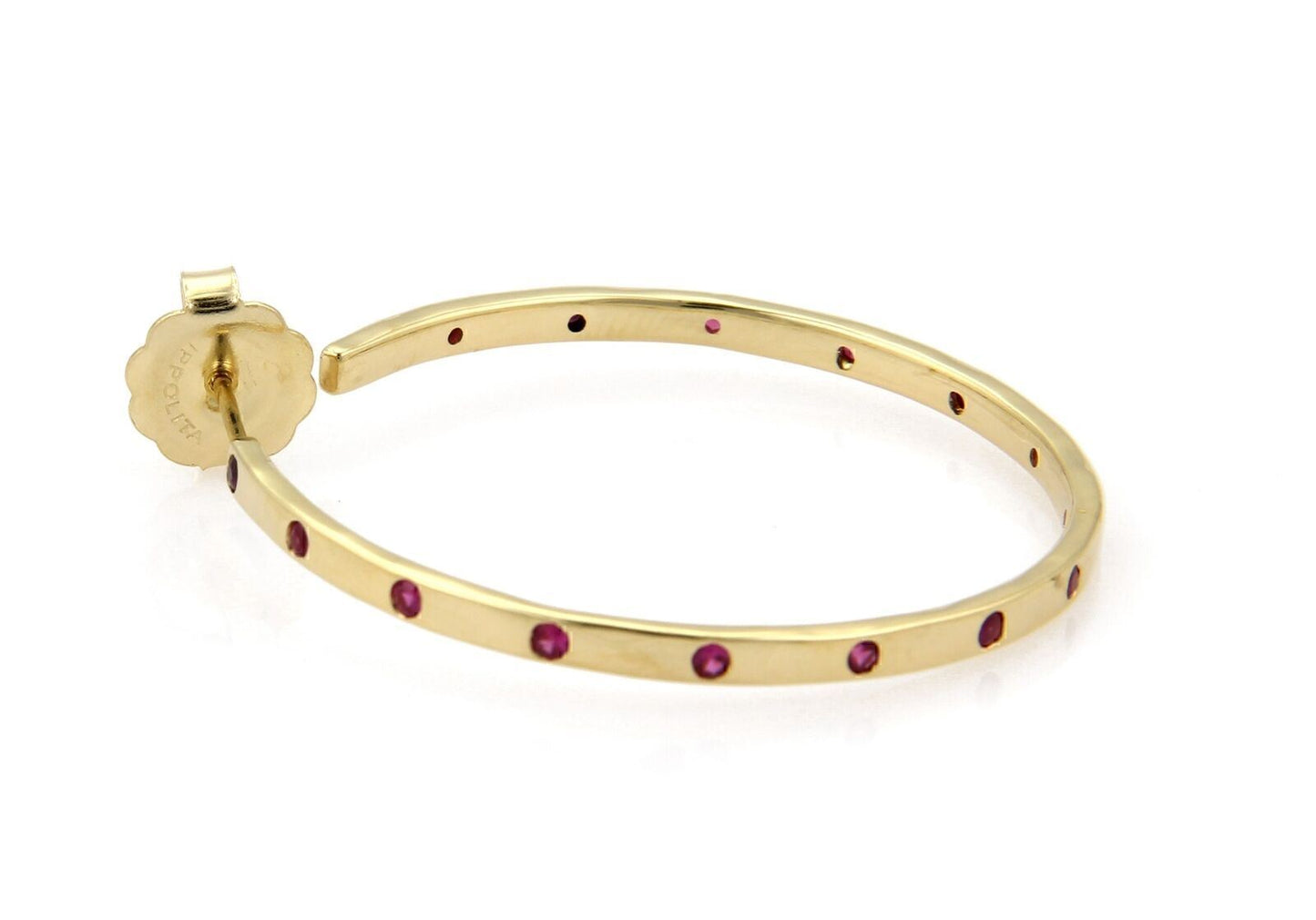 Ippolita Glamazon Stardust Deep Pink Sapphire 18k Yellow Gold Hoop Earrings