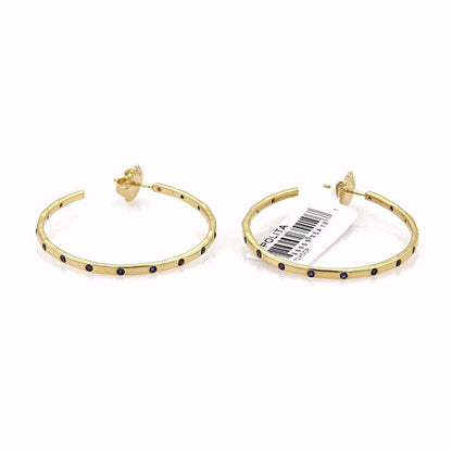 Ippolita Glamazon Stardust Blue Sapphire 18k Yellow Gold Hoop Earrings