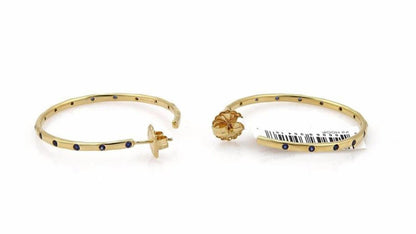 Ippolita Glamazon Stardust Blue Sapphire 18k Yellow Gold Hoop Earrings