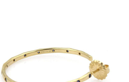 Ippolita Glamazon Stardust Blue Sapphire 18k Yellow Gold Hoop Earrings