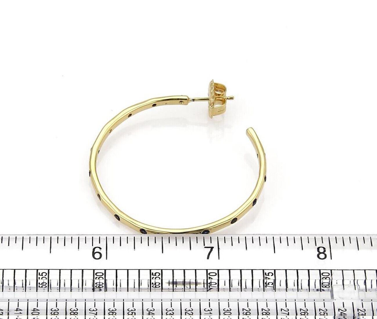 Ippolita Glamazon Stardust Blue Sapphire 18k Yellow Gold Hoop Earrings