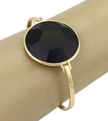 Ippolita Gemma Large Onyx 18k Yellow Gold Hinged Clasp Bracelet