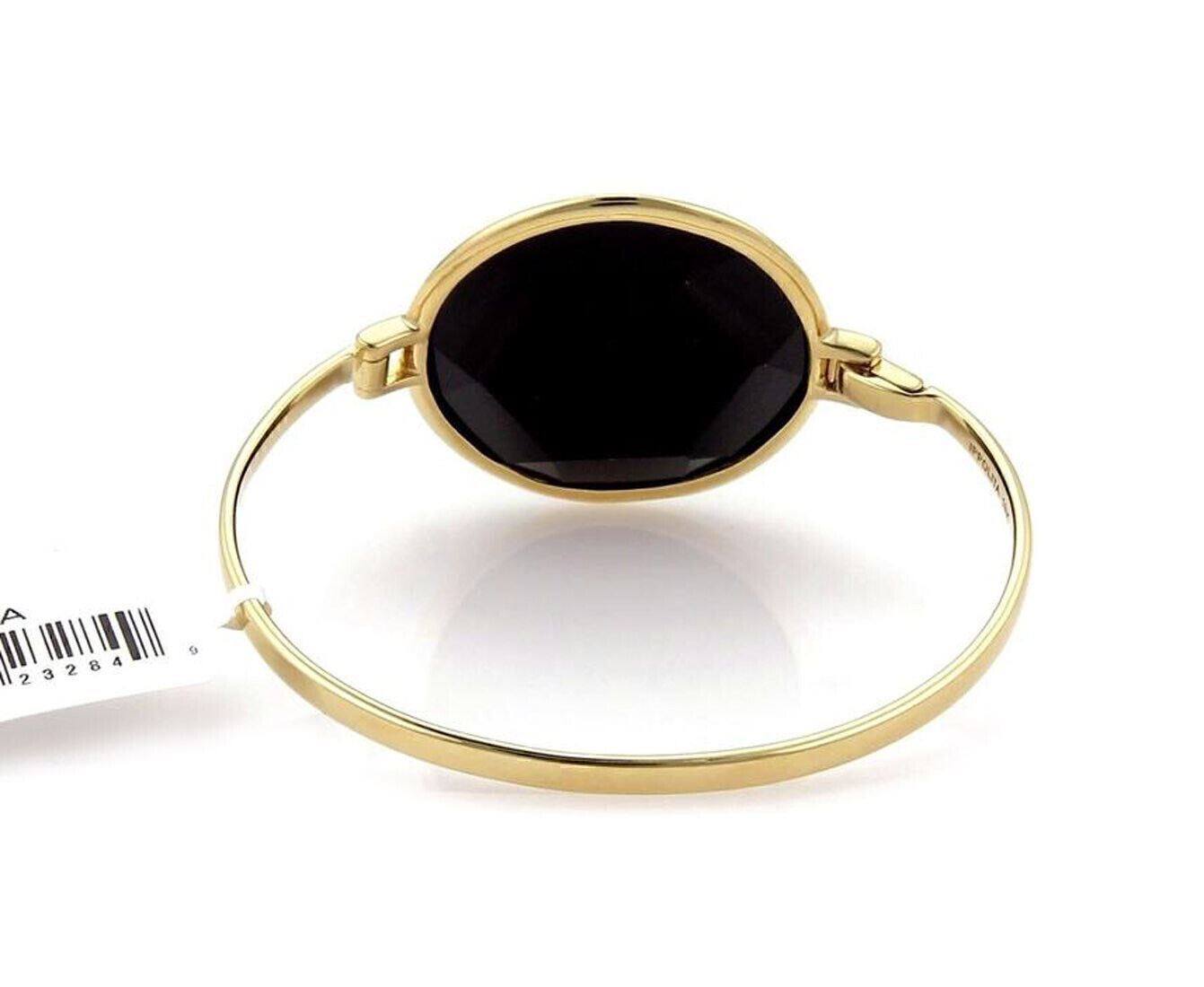 Ippolita Gemma Large Onyx 18k Yellow Gold Hinged Clasp Bracelet