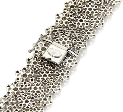 18k White Gold  Massive 8.00ct Diamonds Flex Lace Design Necklace 142gr